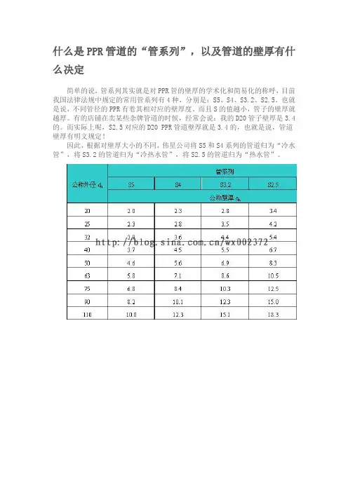 伟星PPR管大小及壁厚