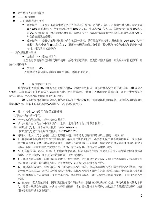 煤气培训课件【日钢】