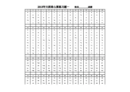 2014年最实用珠心算题库第一套附答案