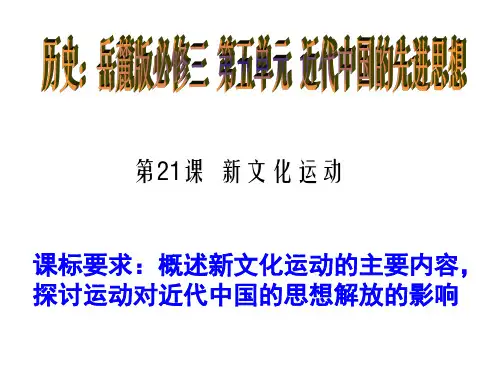 (岳麓版)历史新文化运动PPT课件2