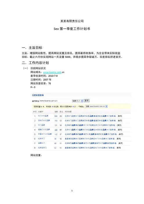 SEO工作计划