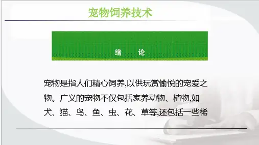 宠物饲养技术(绪论)