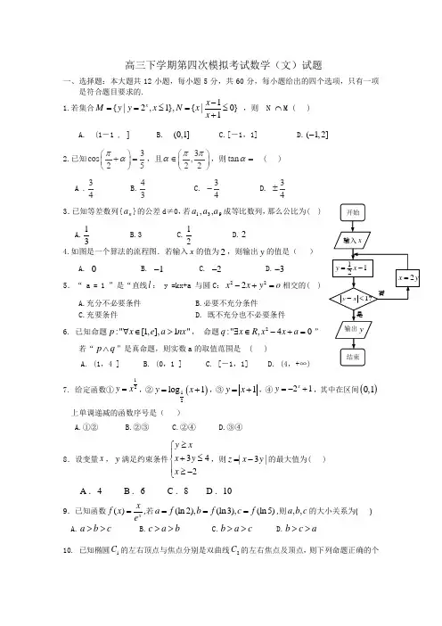 高中数学文科试题