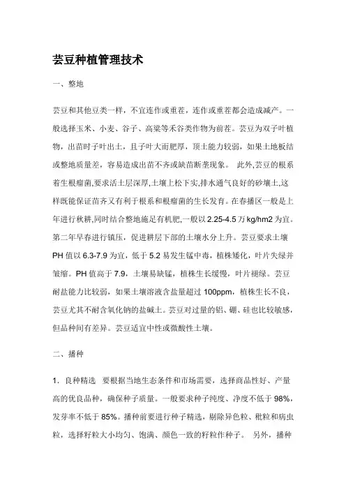 芸豆种植管理技术