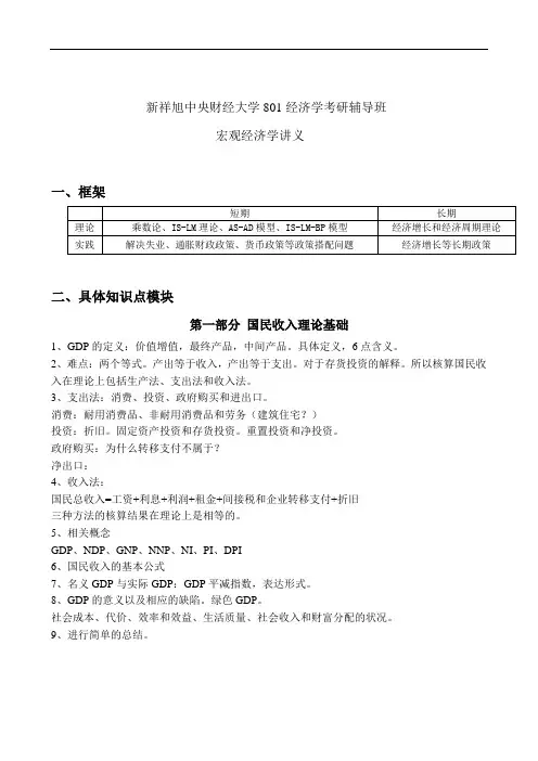 中央财经大学801经济学西方经济学部分
