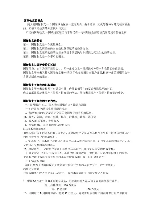 国际金融复习提纲