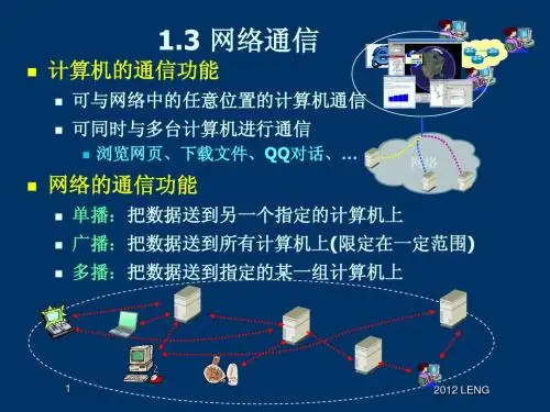 《计算机通信网 》第1章 概述Part2