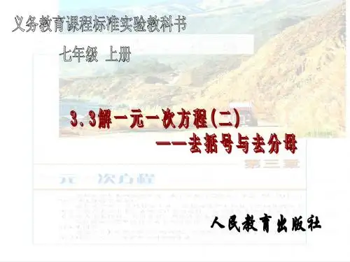 人教版3.3解一元一次方程(二)-去括号