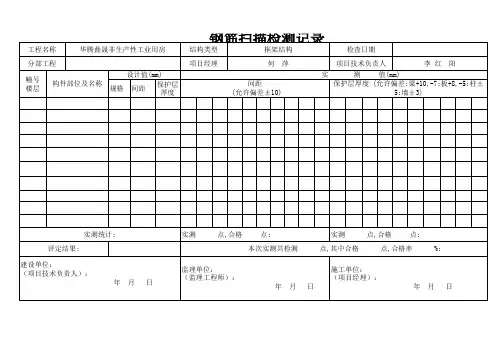 钢筋扫描检测记录