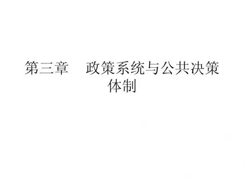 第三章 政策系统与公共决策体制