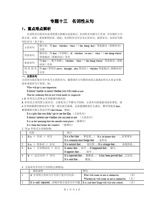 高考英语语法专题复习-名词性从句