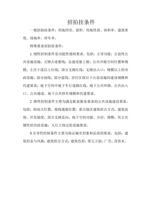 招拍挂条件