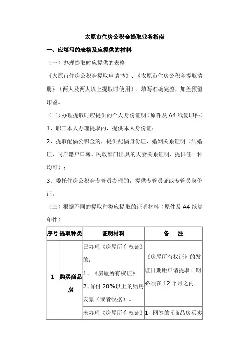 太原市住房公积金提取流程