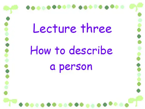 how to describe a person in english