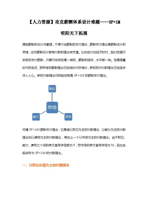【人力资源】攻克薪酬体系设计难题——3P+1M