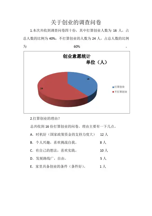 创业调查问卷