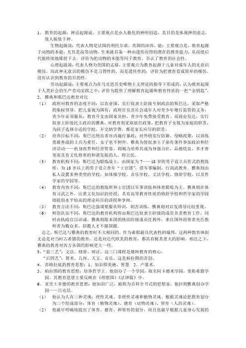 教育的起源