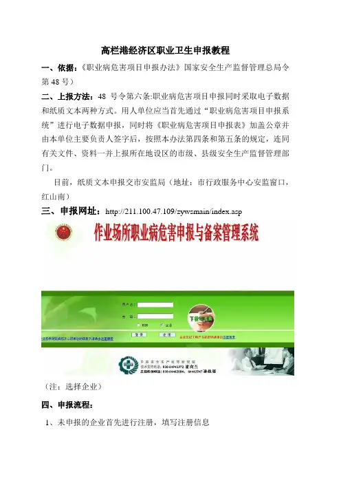 职业卫生网上申报流程