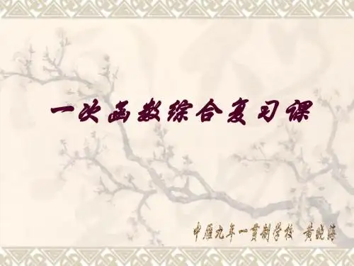 一次函数综合复习课