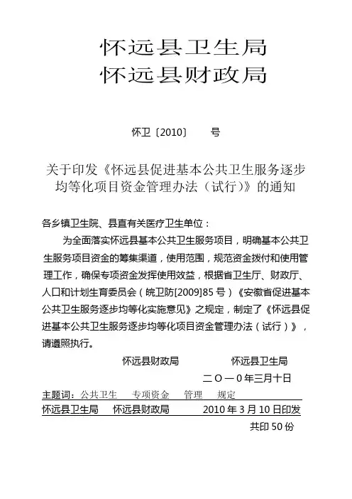 项目资金管理办法