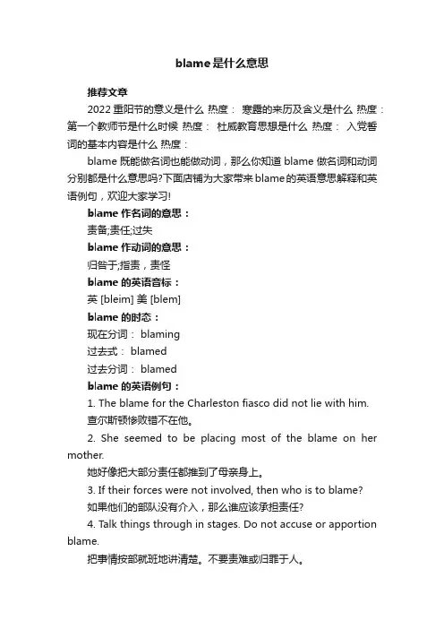 blame是什么意思