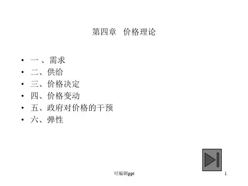 西方经济学 讲稿 第四章 价格理论
