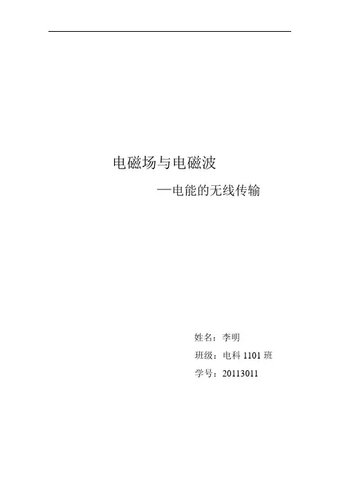 电磁场与电磁波论文 2