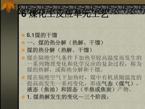 第六章：煤化工反应单元工艺