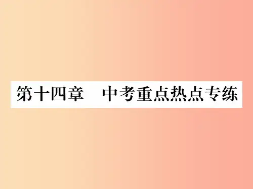 2019年九年级物理上册第14章探究欧姆定律中考重点热点专练课件新版粤教沪版