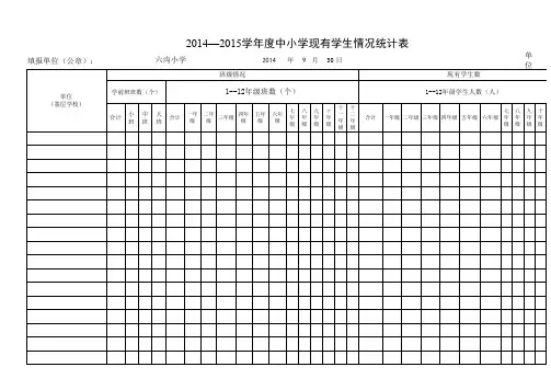 2014-2015六沟小学学年学生情况表