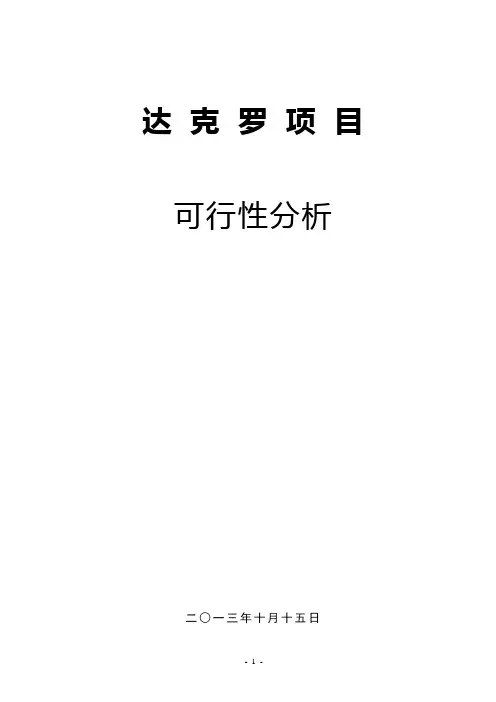 达克罗项目可行性分析.