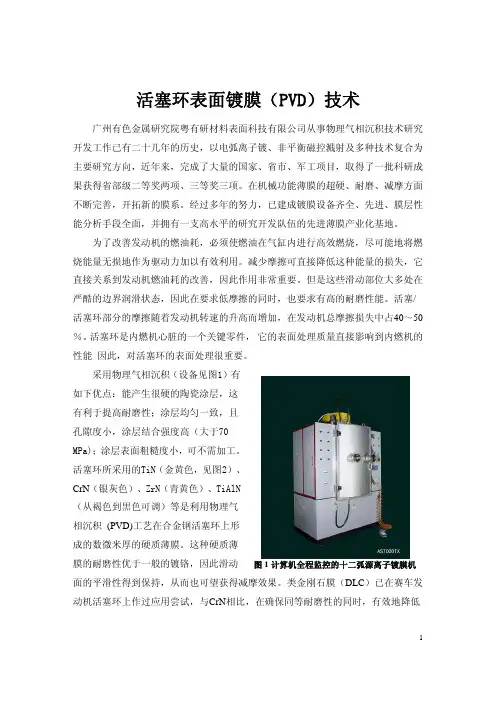活塞环表面镀膜(PVD)技术