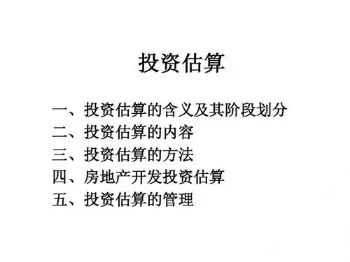 投资估算