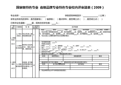 国家级特色专业