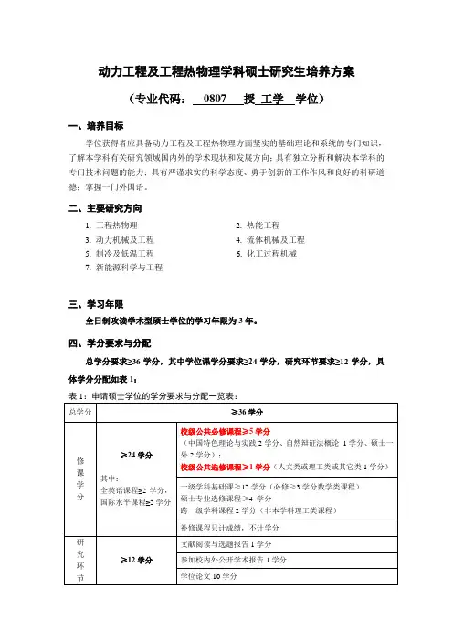 能源(硕士)培养方案-华中科技大学硕士研究生