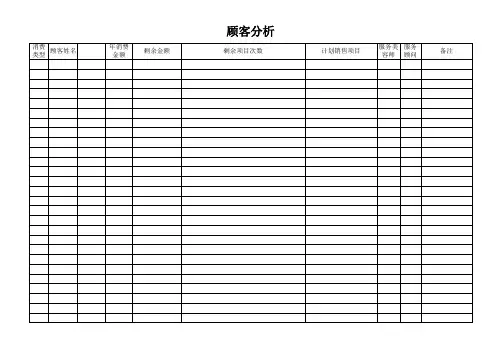 顾客分析表