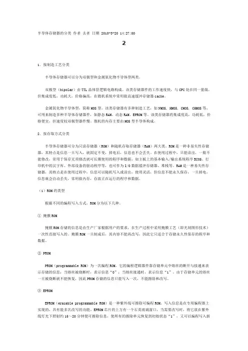 半导体存储器的分类 2