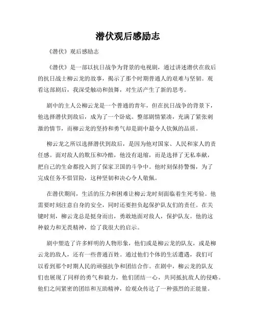潜伏观后感励志
