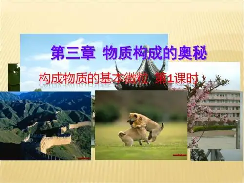 构成物质的基本微粒1微粒的性质
