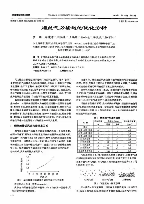 烟丝气力输送的优化分析