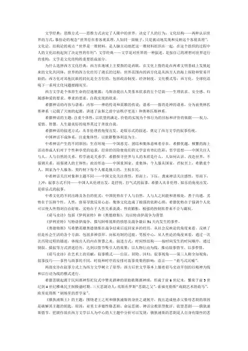 外国文学名著解读复习
