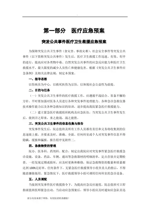 医院应急预案(全套)
