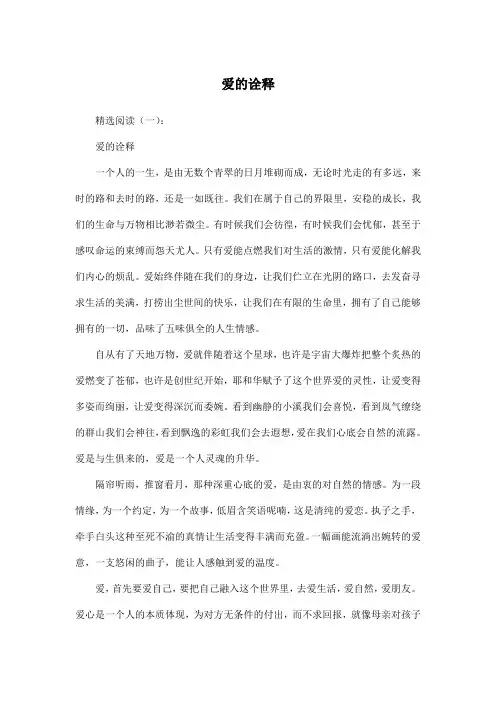 爱的诠释