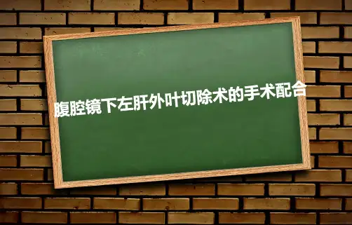 腹腔镜下左肝外叶切除术的手术配合PPT课件
