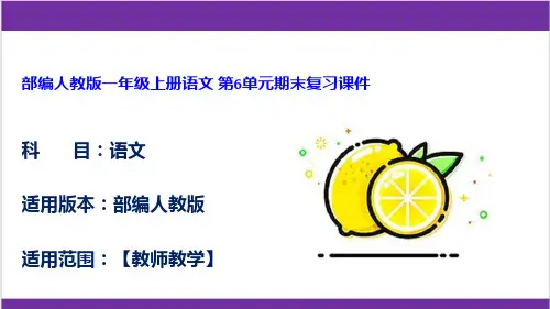 部编人教版一年级上册语文 第6单元期末复习课件