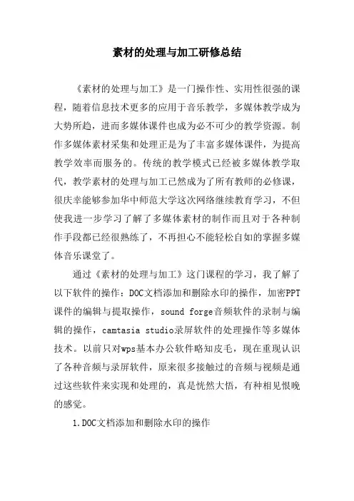《素材的处理与加工之多媒体素材采集和处理》