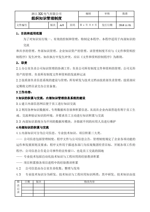 组织知识管理制度 2