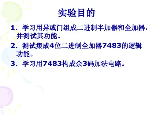 实验二半加器全加器