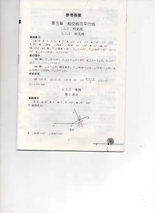 人教版七下数学配套练习册答案