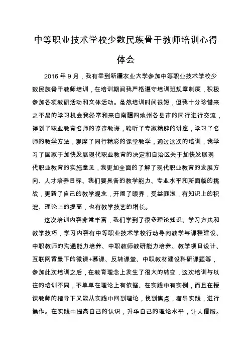 骨干培训心得体会